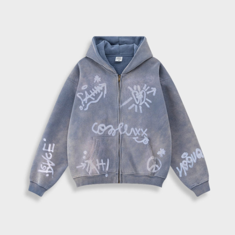 Sweat à Capuche Grande Taille Streetwear Imprimé Graphique