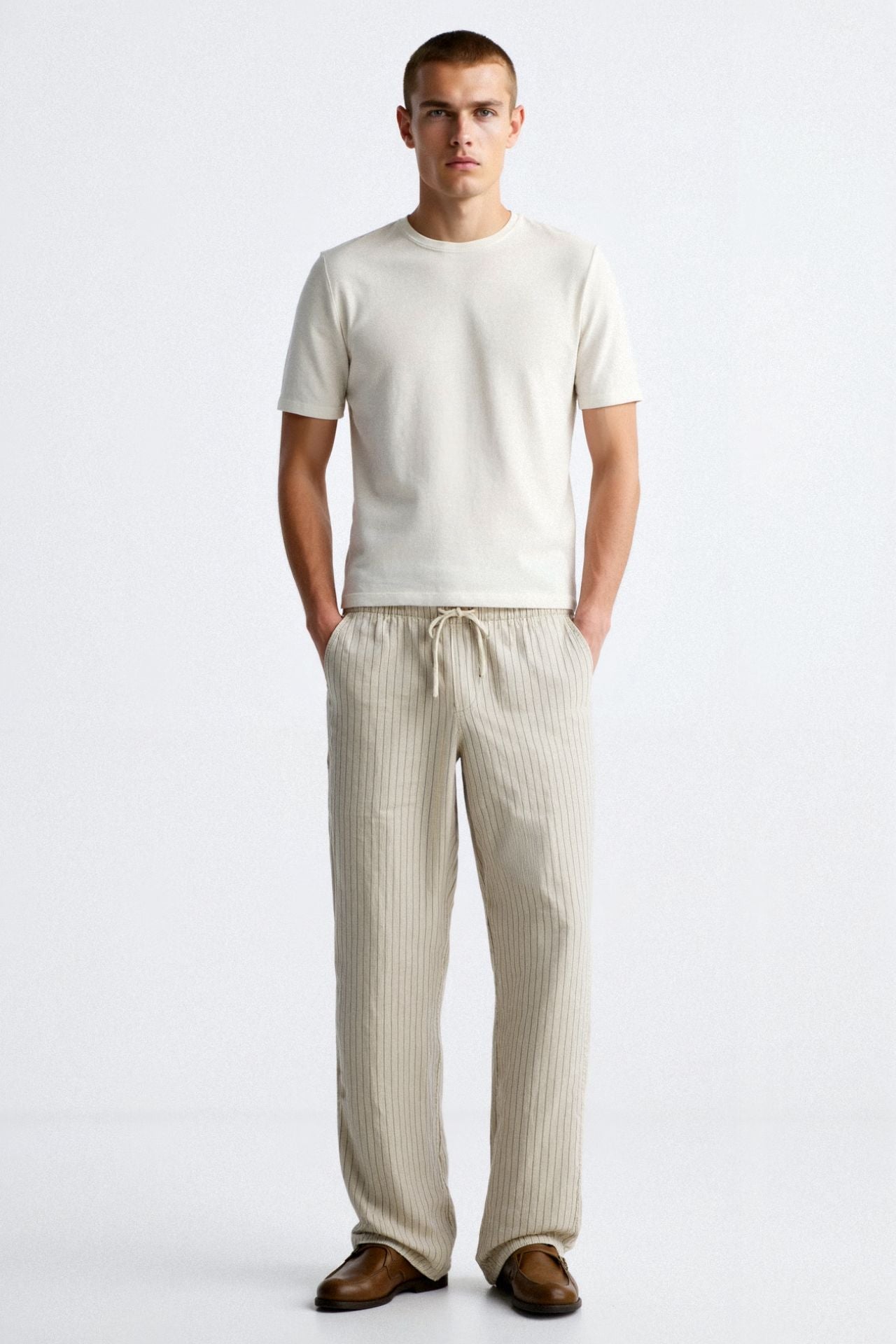 Pantalon de ville à rayures pour homme