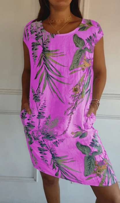 Robe fluide Femme Imprimé Végétal Poches