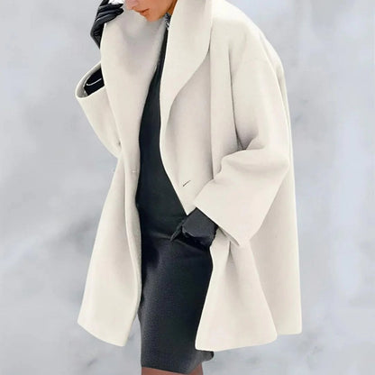 Manteau Femme Noir Élégant Col V