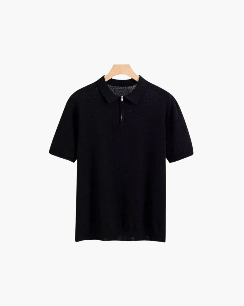 Chemise Polo Homme Manches Courtes ZIP Décontracté