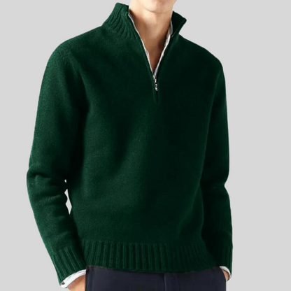 Pull Luxe à Fermeture Éclair Mi-Hauteur