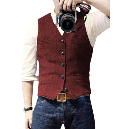 Gilet Casual Col V avec Poches Latérales