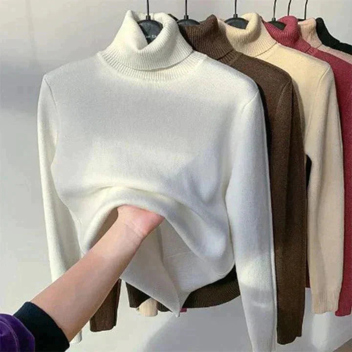 Pull Femme Hiver Chaud et Doux avec Fausse Fourrure Intérieure