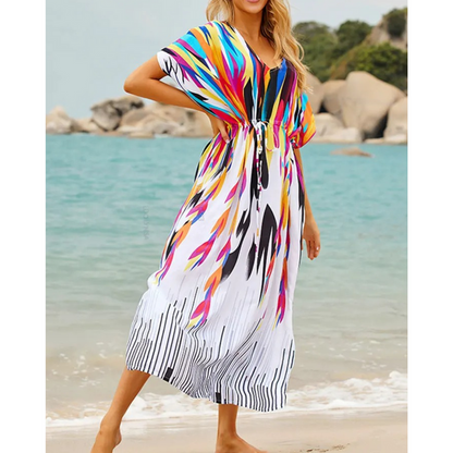 Kaftan Décontracté Col en V Été Léger