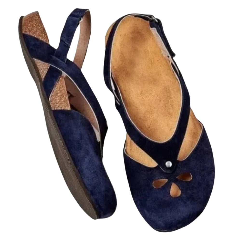 Sandales Femmes à Talons Plats avec Sangle Réglable
