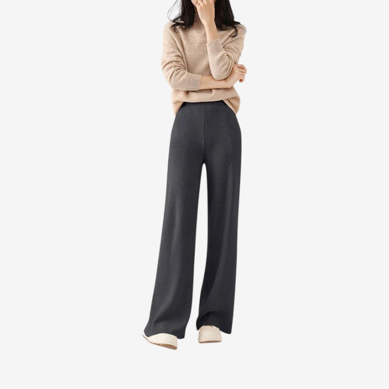 Pantalon Femme Confort Large avec Poches Côte