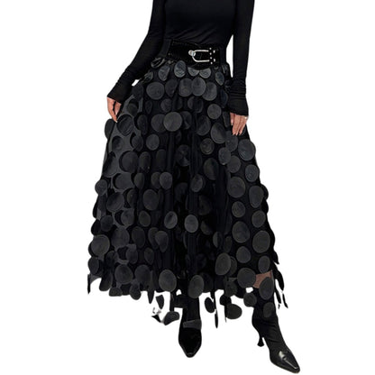 Jupe Élastique Taille Haute à Pois Féminine