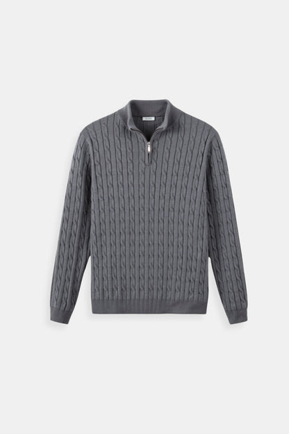 Pull à côtes zippé élégant pour homme