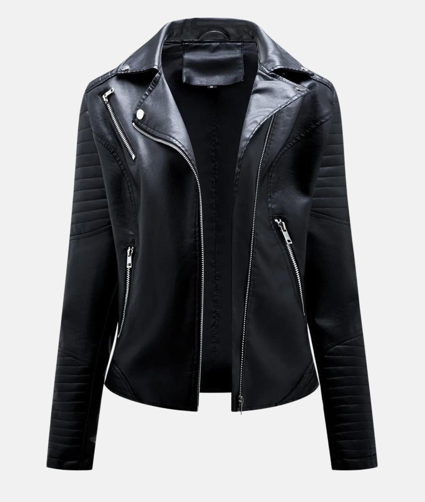 Veste Cuir Femme Élégante Taille Cintrée