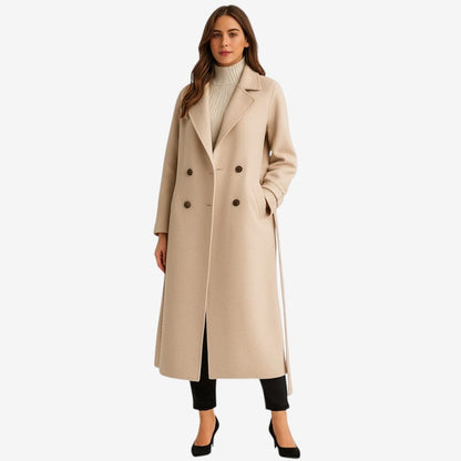 Manteau Femme Élégant à Ceinture et Poches - LuxeStyle