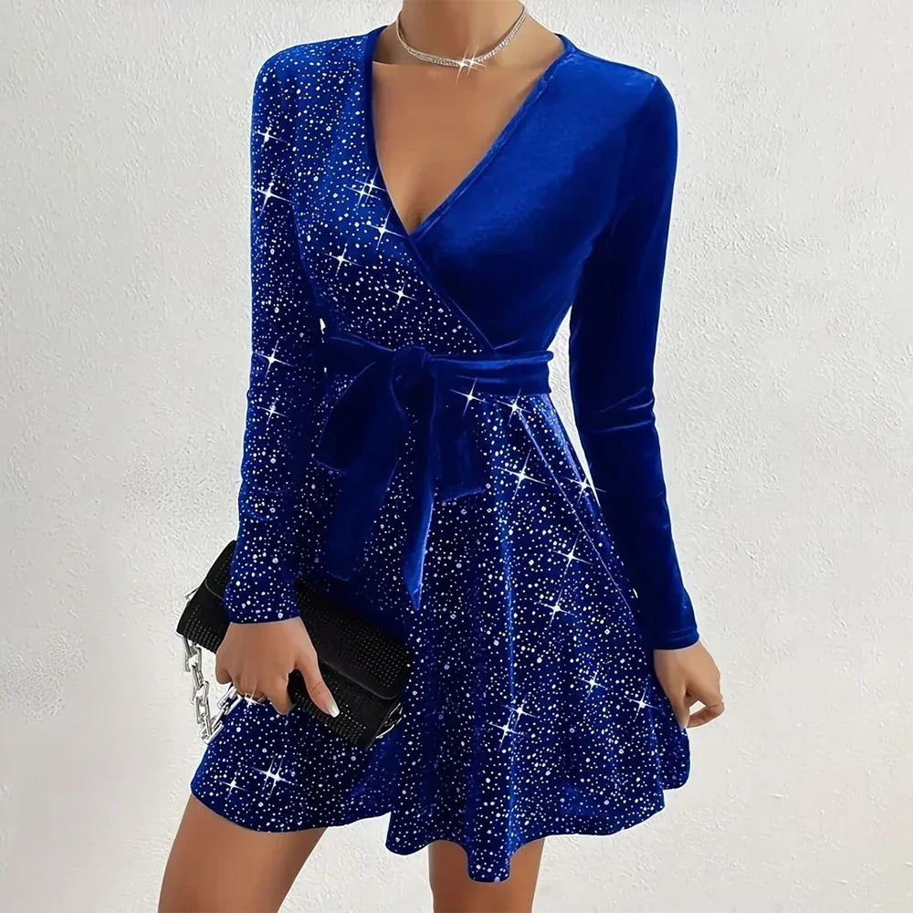 Robe Femme Élégante à Manches Longues Noir - PanierRoyale