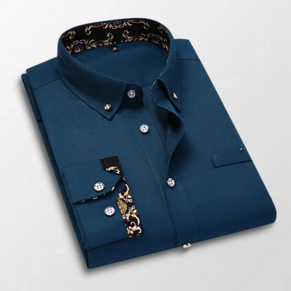Chemise Homme Taille Grande Manches Longues Coton