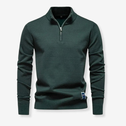 Pull Homme Col Zippé Manches Longues Chic