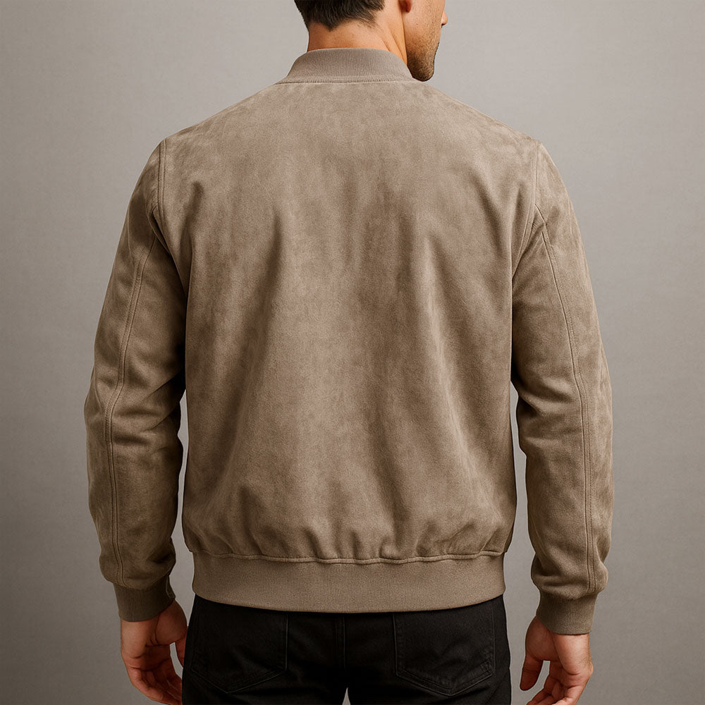 Veste Homme Cuir Suédé Coupe Classique