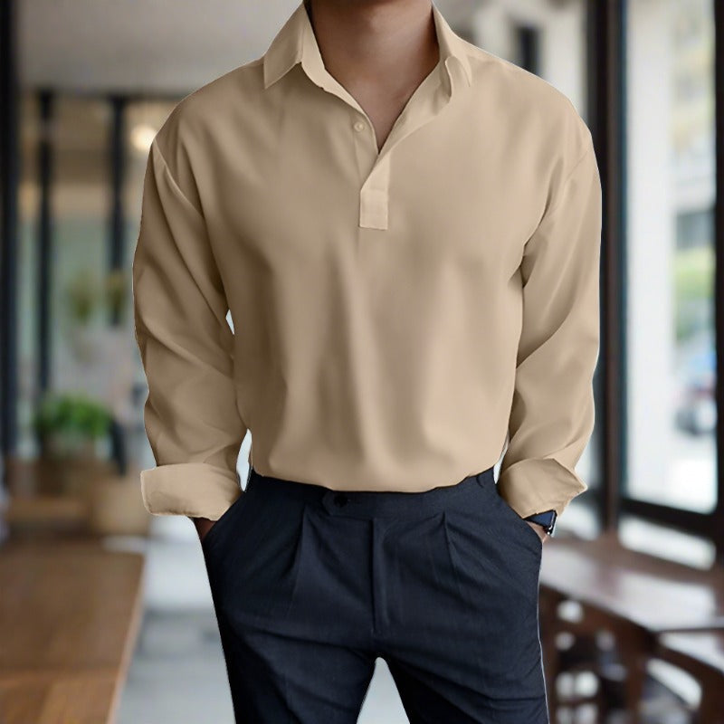 Polo Homme Manches Longues Élégant pour Quotidien - PanierRoyale