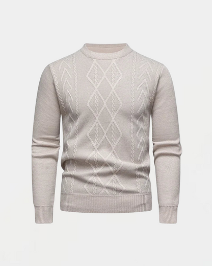 Pull Homme Laine Mélangée à Motif Jacquard