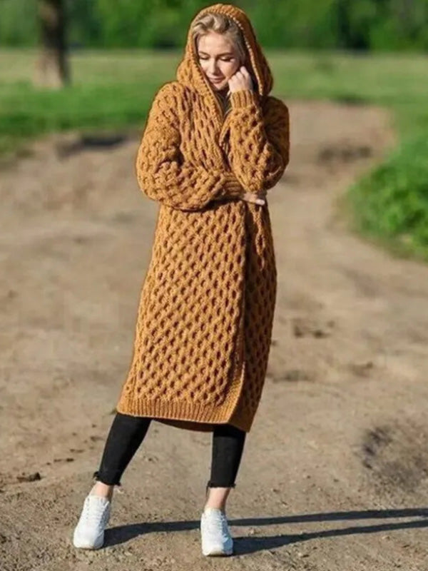 Manteau Femme Long Polaire Chaud et Confortable Beige