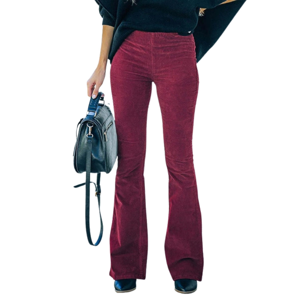 Pantalon Femme Flare Taille Haute Élégant