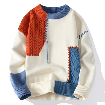 Pull Hiver Patchwork Mode Homme