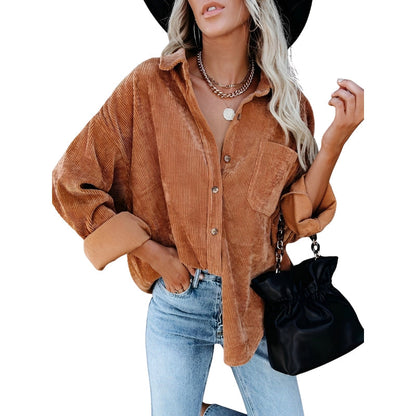 Chemise Oversize Velours Douce avec Poche avant - PanierRoyale