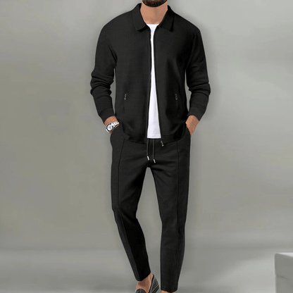 Costume Homme Beige Décontracté à Fermeture Éclair