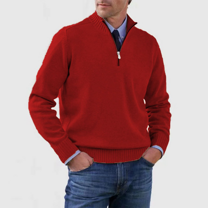 Pull Homme Rouge Bordeaux en Laine Douce - PanierRoyale