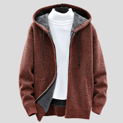 Sweat à Capuche Homme Zippé Chauffant pour Hiver
