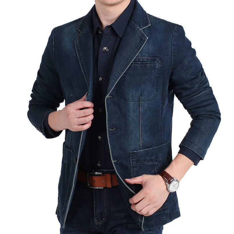 Veste denim classique ajustée