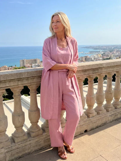 Ensemble Femme Kimono Fluide et Pantalon Ample