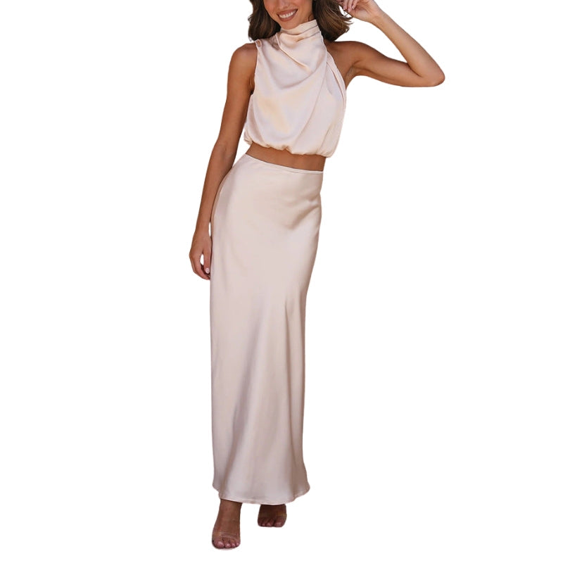 Robe Été Décolletée avec Jupe Légère et Top Plunging