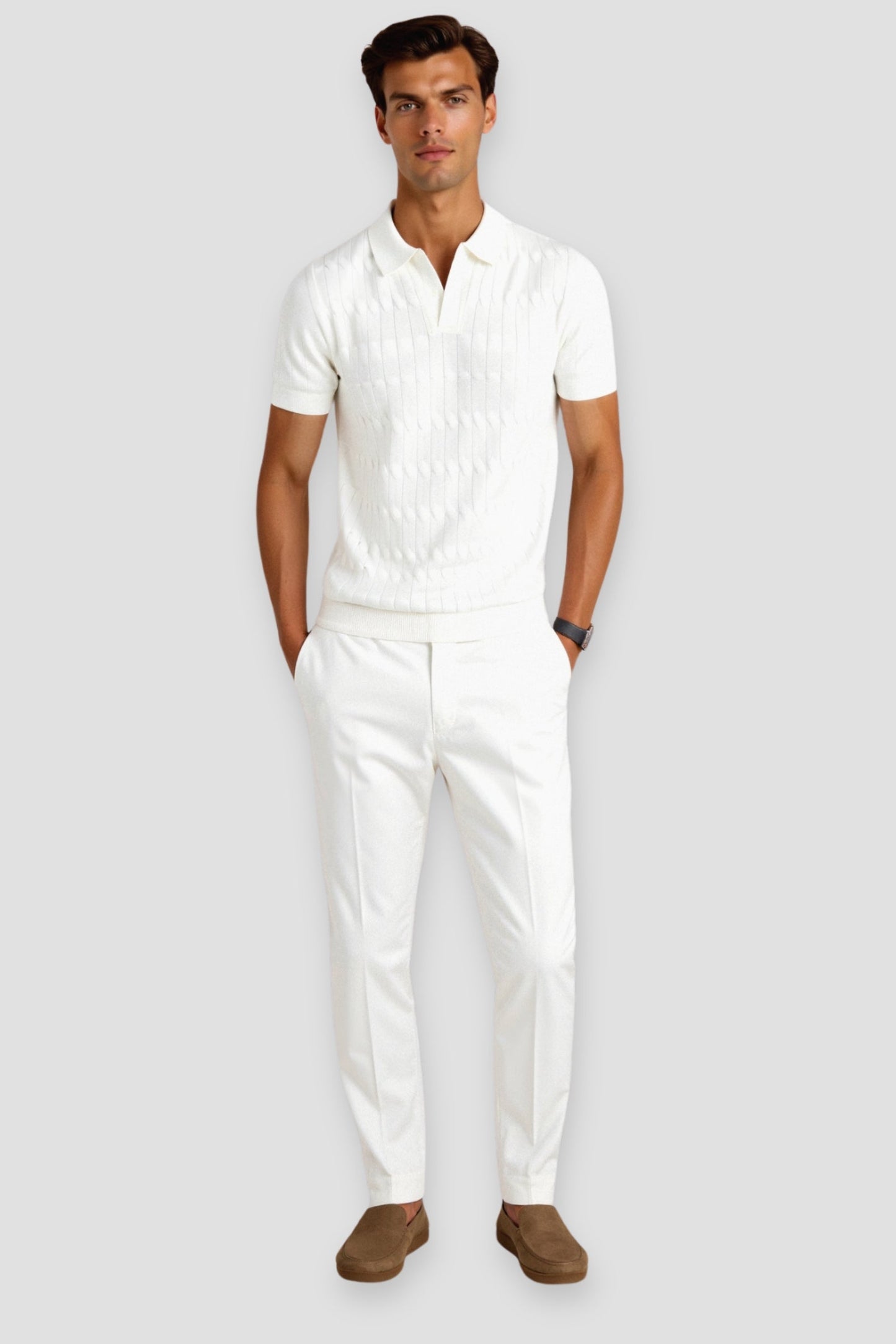 Chemise Polo Homme Blanche Classique Élégante