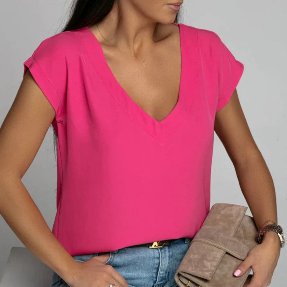 T-shirt Homme Col V Décontracté Été