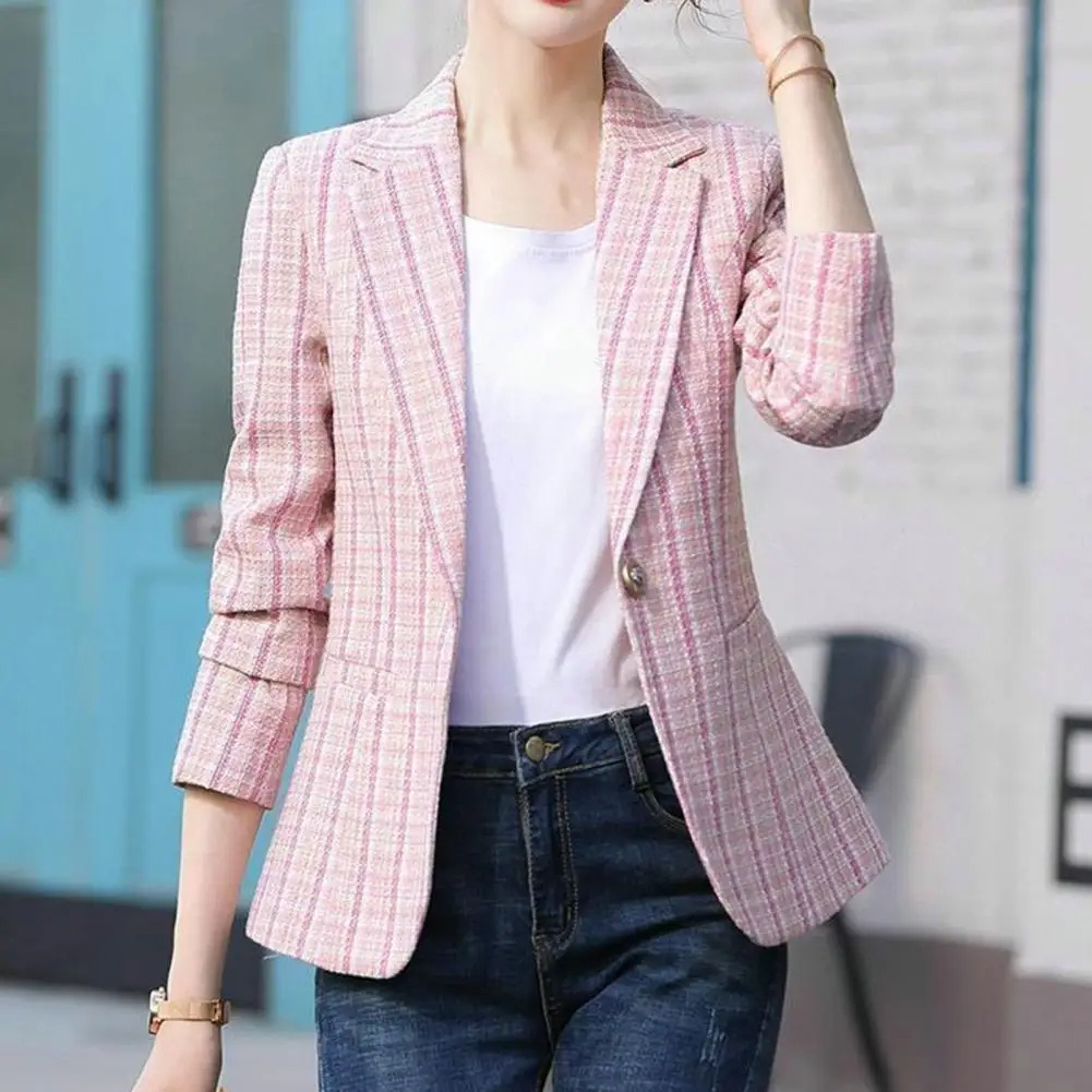 Blazer Femme Élégant Un Bouton pour Travail