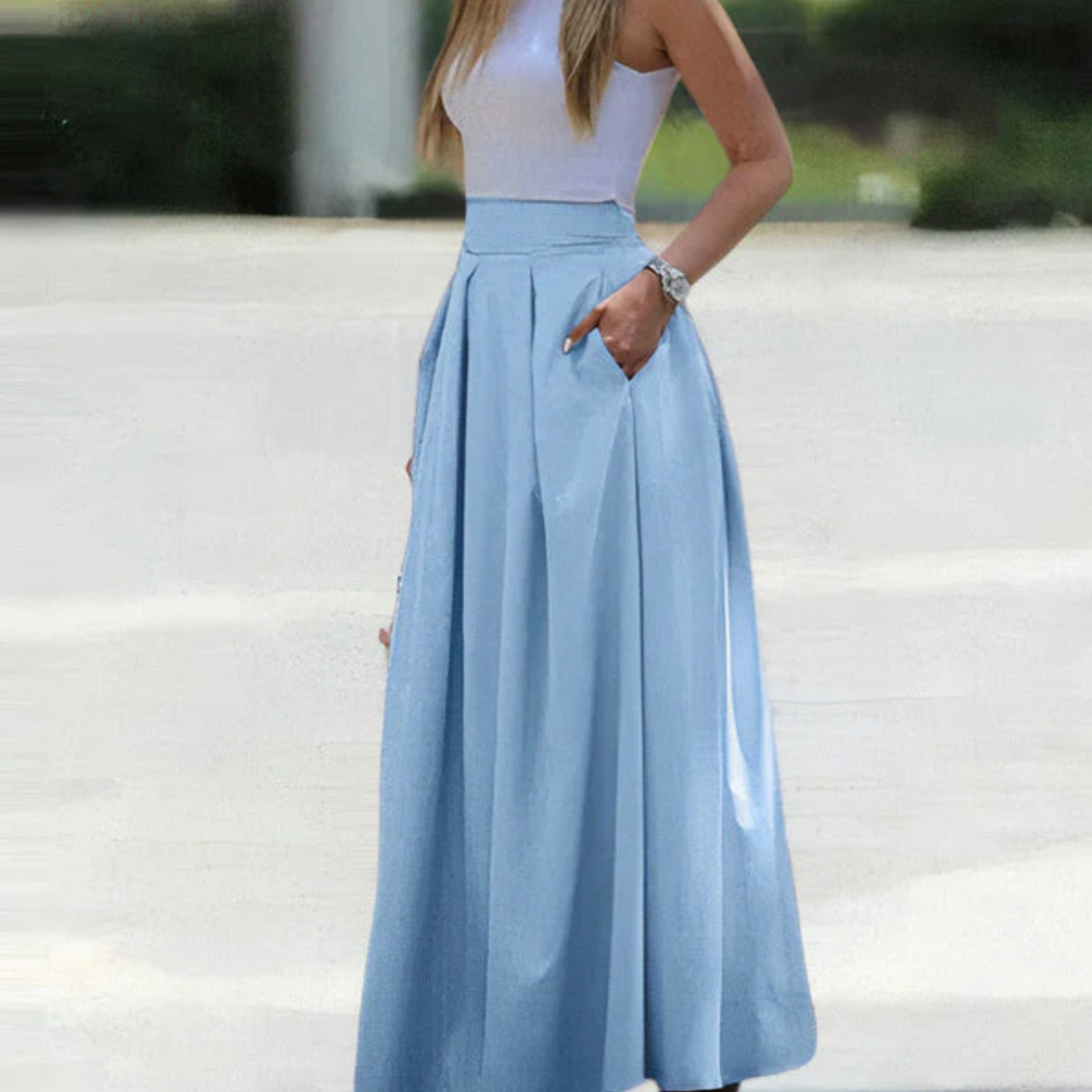 Jupe Plissée Haute Taille Élégante pour Femme