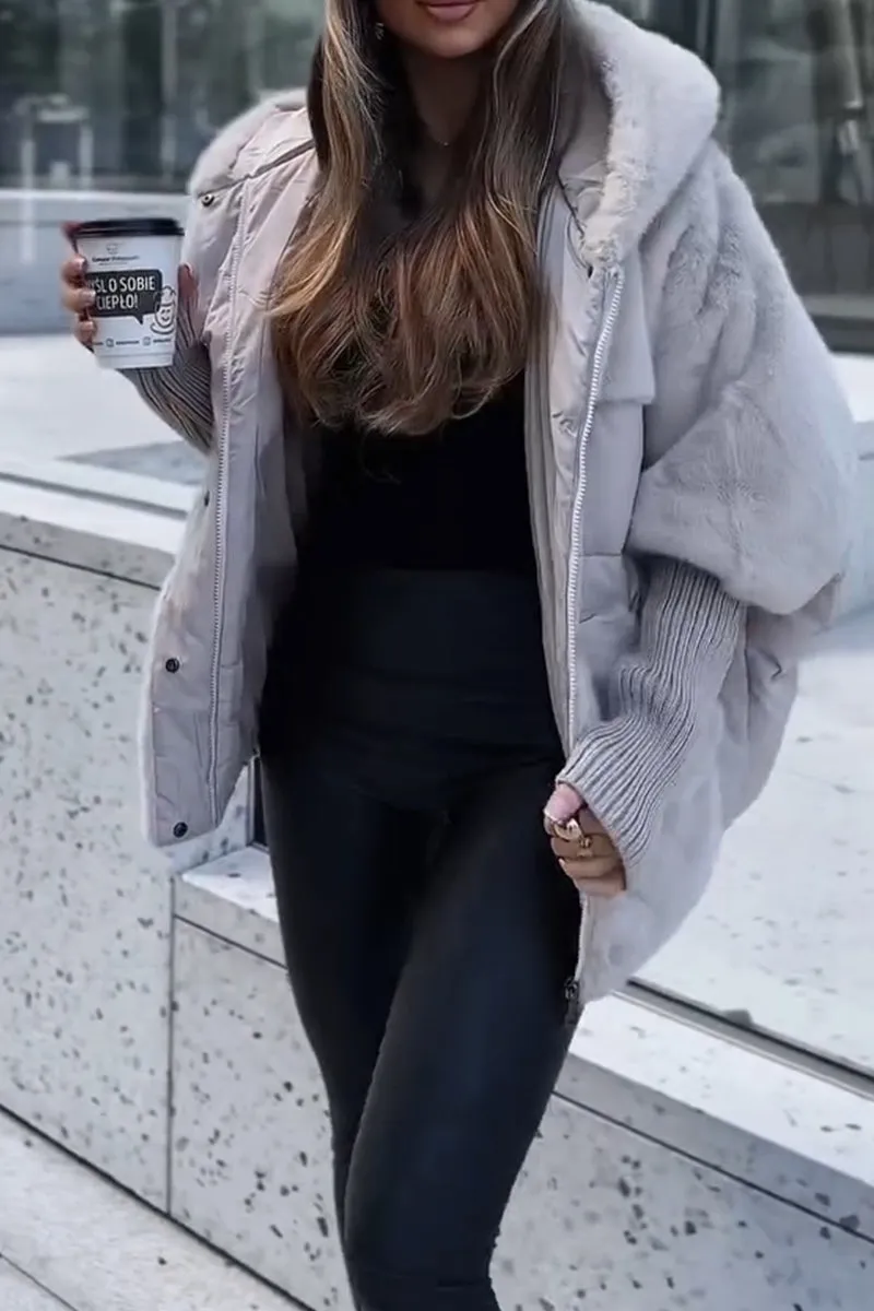 Manteau Femme Long en Fourrure Synthétique Élégant Hiver