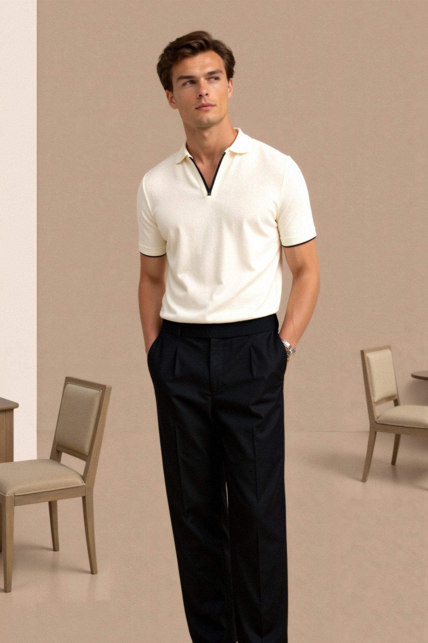 Chemise Polo Homme Contraste Élégant et Moderne