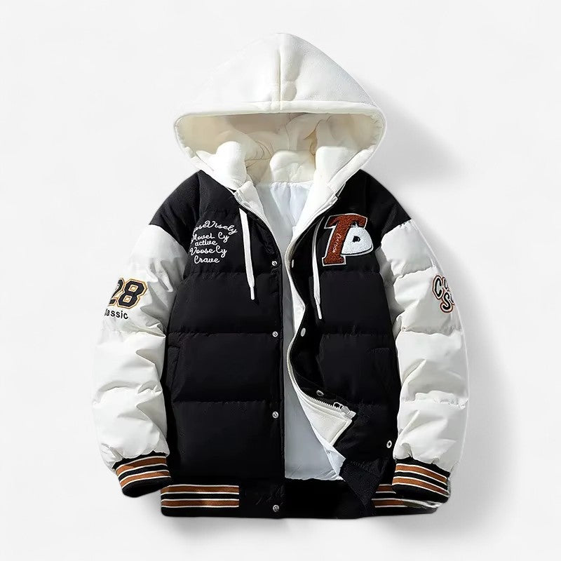 Parka Hiver Étanche avec Capuche et Poches Zip