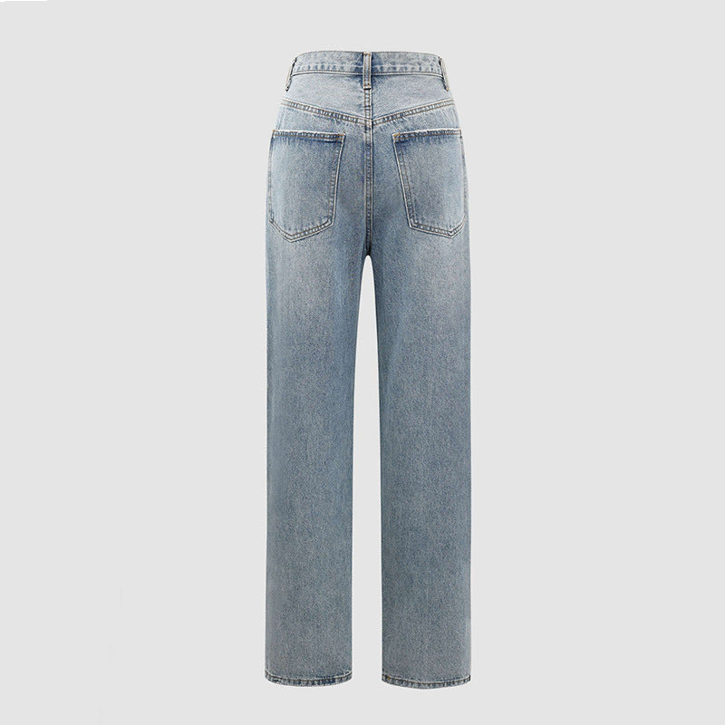 Jean Large Femme Taille Croisée Coupe Moderne
