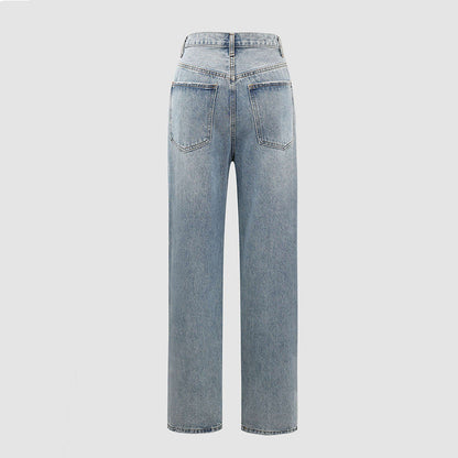 Jean Large Femme Taille Croisée Coupe Moderne