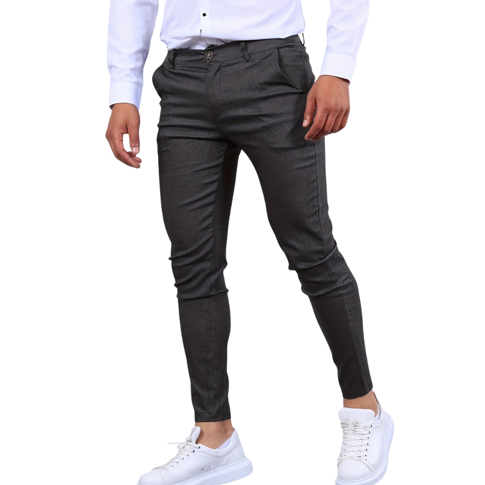Pantalon Slim Fit Homme avec Poches Zippées