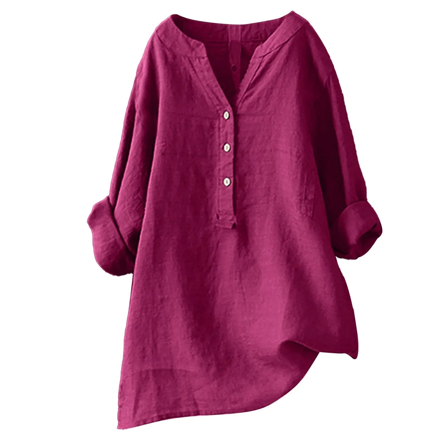 Blouse Femme Chic en Tissu Léger avec Col Rouge Élégant