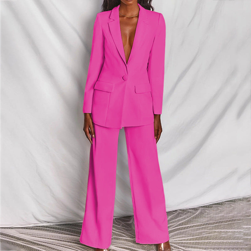 Costume Féminin Chic Pantalon Taille Élégante pour Travail et Soirée
