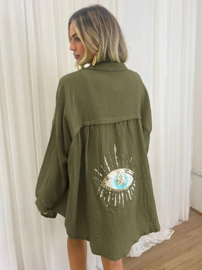 Kimono Femme Léger Décontracté avec Fleurs Brodées pour Été