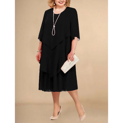 Robe Femme Élégante à Volants avec Manches Longues