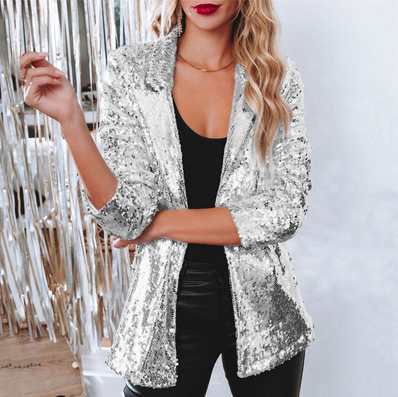 Blazer Femme Taille Longue Élégant