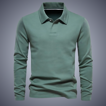 Polo Homme Manches Longues Marine ➡️ Chemise Polo Homme Marine Classique
