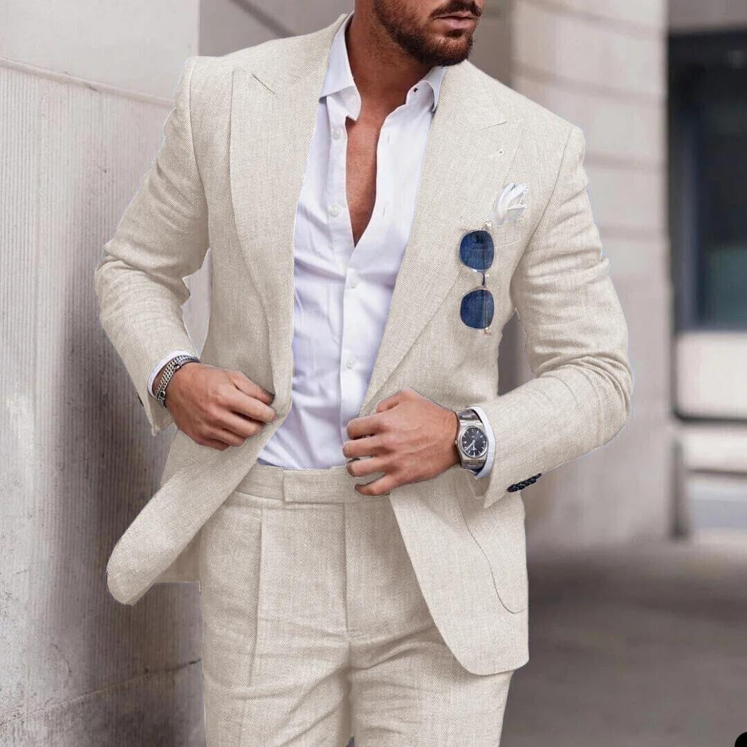 Costume Homme Slim Fit Été Respirant