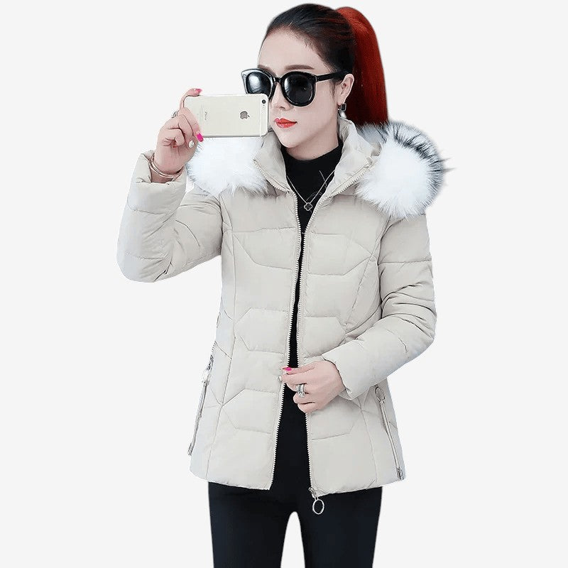 Doudoune Parka à Capuche avec Poches Réchauffante