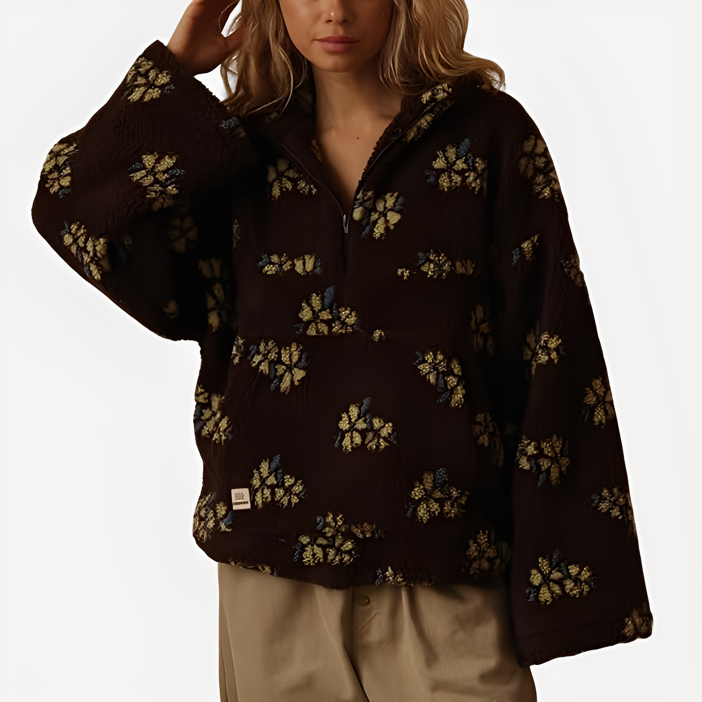 Pull à Fleur Féminin et Chaud pour Femme